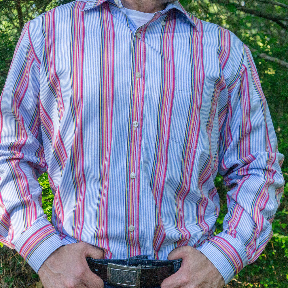 TAILORBYRD Button Down Shirt (blue/pink) - Picture 3 of 4